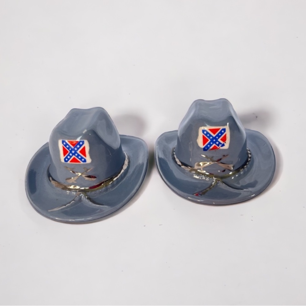 Vintage Cowboy Hat Salt & Pepper Shakers Confederate